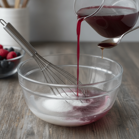 Gelatina de frutos rojos con frambuesas y moras servida en plato